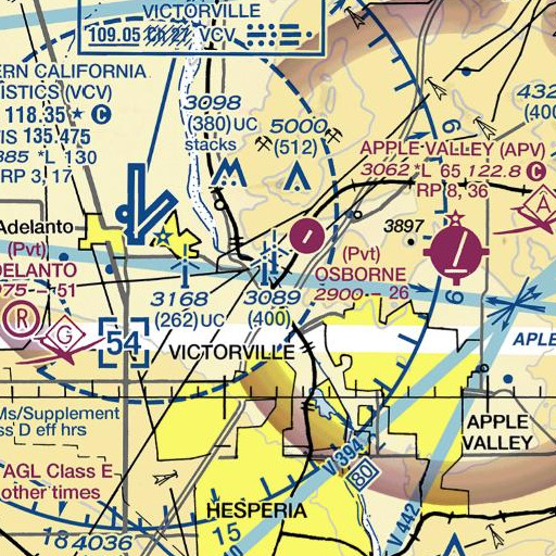 FAA VFR chart of Bell Mountain Wash, CA