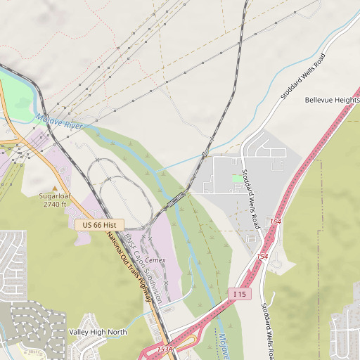 OpenStreetMap map of Bell Mountain Wash, CA