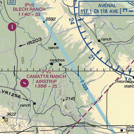 FAA VFR chart of Bellyache Spring, CA