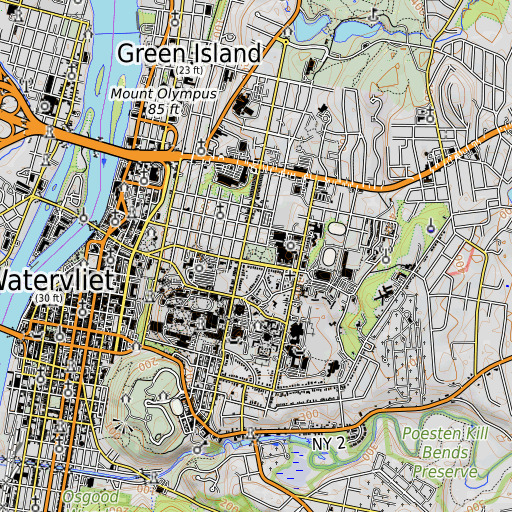 OpenTopoMap map of Beman Park, NY
