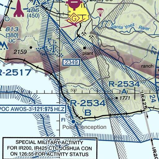 FAA VFR chart of Big Spring, CA