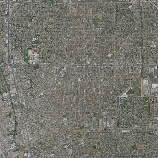 Aerial imagery of Birney Elementary School, CA