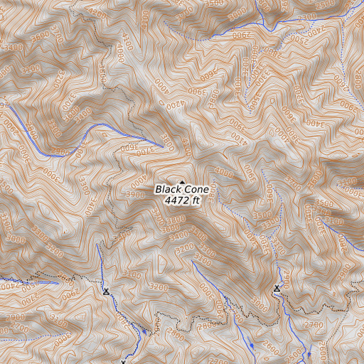 OpenTopoMap map of Black Cone, CA