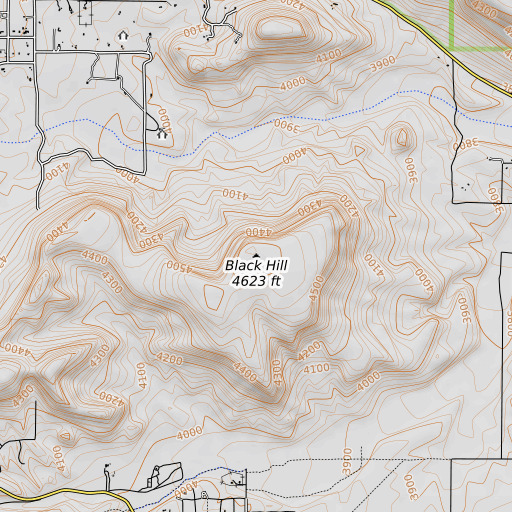 OpenTopoMap map of Black Hill, CA