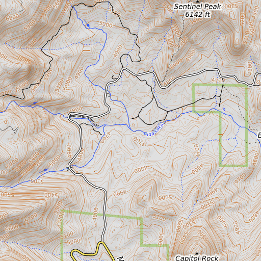 OpenTopoMap map of Bone Creek, CA