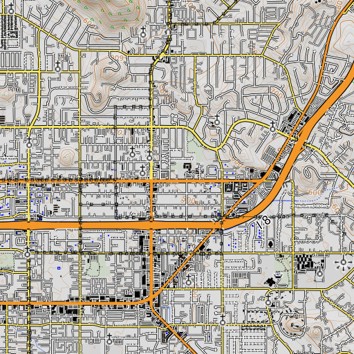 OpenTopoMap map of Bostonia Elementary School, CA