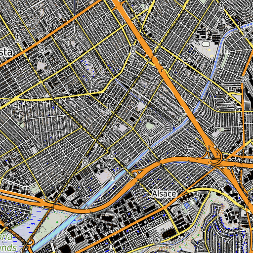 OpenTopoMap map of Braddock Drive Elementary School, CA