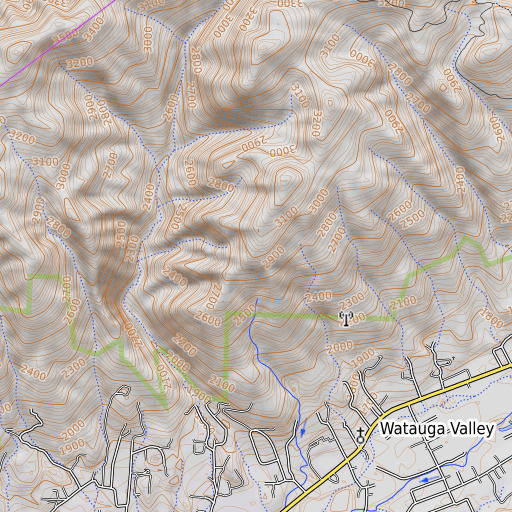 OpenTopoMap map of Hunter Census Designated Place, TN