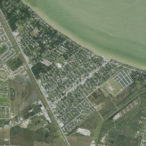 Aerial imagery of Bacliff Census Designated Place, TX