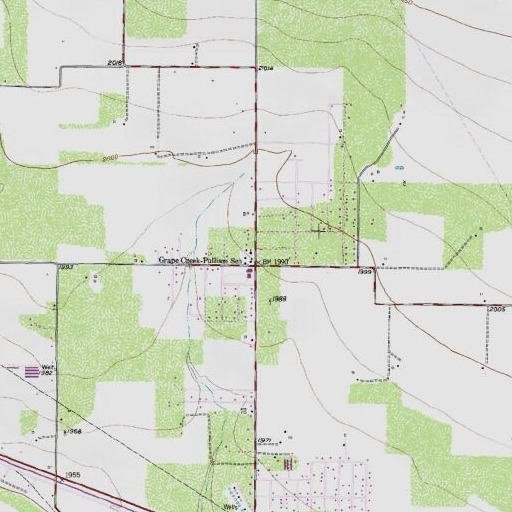 USGS 24K topo map of Grape Creek Census Designated Place, TX