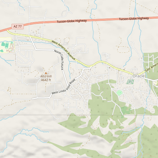 OpenStreetMap map of Oracle Census Designated Place, AZ