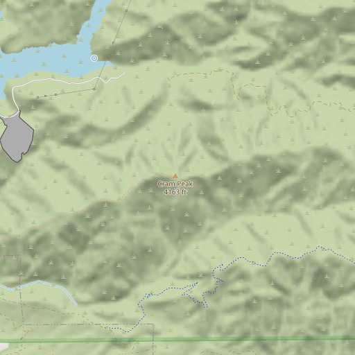 OpenStreetMap map of Cram Peak, CA