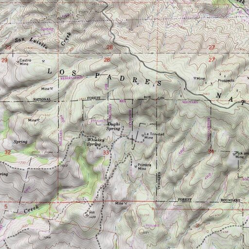 USGS 24K topo map of Dughi Spring, CA