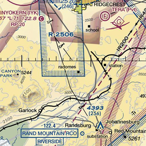 FAA VFR chart of El Paso Peaks, CA