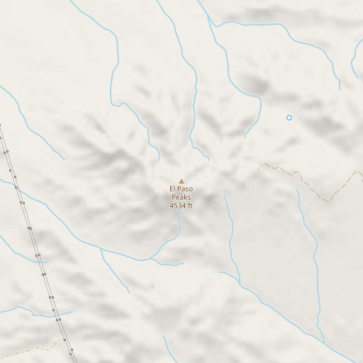OpenStreetMap map of El Paso Peaks, CA