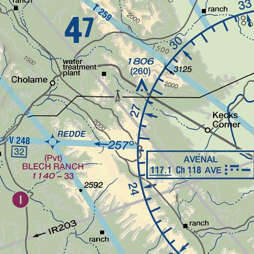 FAA VFR chart of Ellings Spring, CA