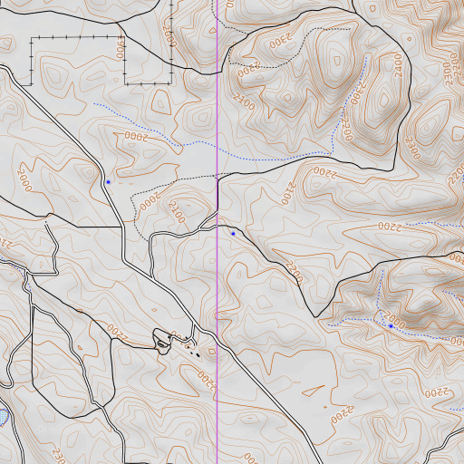 OpenTopoMap map of Ellings Spring, CA