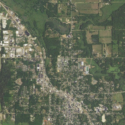 Aerial imagery of Phillips Auditorium, MI
