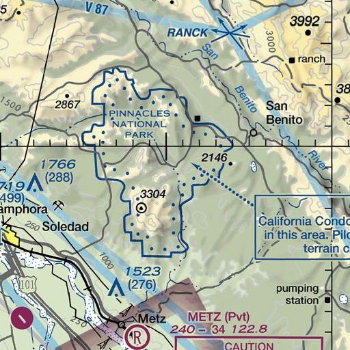FAA VFR chart of Frog Canyon, CA