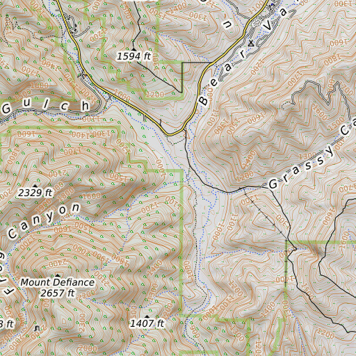 OpenTopoMap map of Frog Canyon, CA