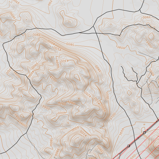 OpenTopoMap map of Fry Mountains, CA
