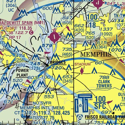 FAA VFR chart of Alexander Building, TN