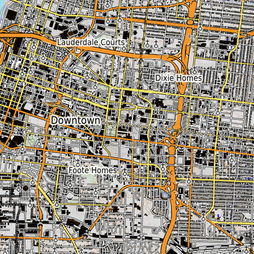 OpenTopoMap map of Alexander Building, TN