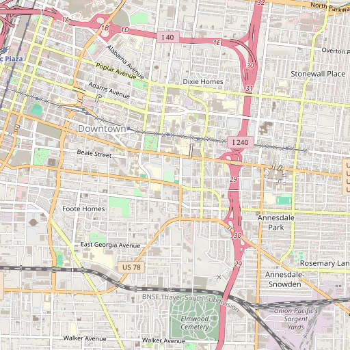 OpenStreetMap map of Docs Field Pavilion, TN
