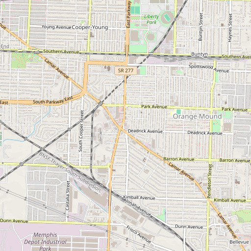 OpenStreetMap map of Lamar Post Office, TN