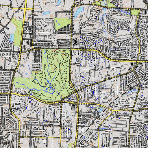 OpenTopoMap map of Bartlett Elementary School, TN