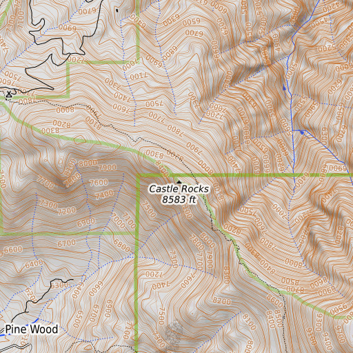 OpenTopoMap map of Fuller Ridge, CA