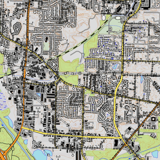 OpenTopoMap map of Central Baptist School, TN