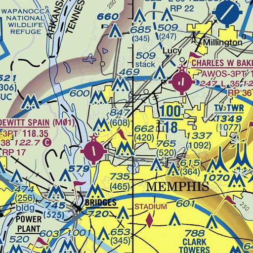 FAA VFR chart of Corning Elementary School, TN