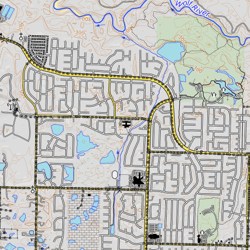 OpenTopoMap map of Crosswind Elementary School, TN