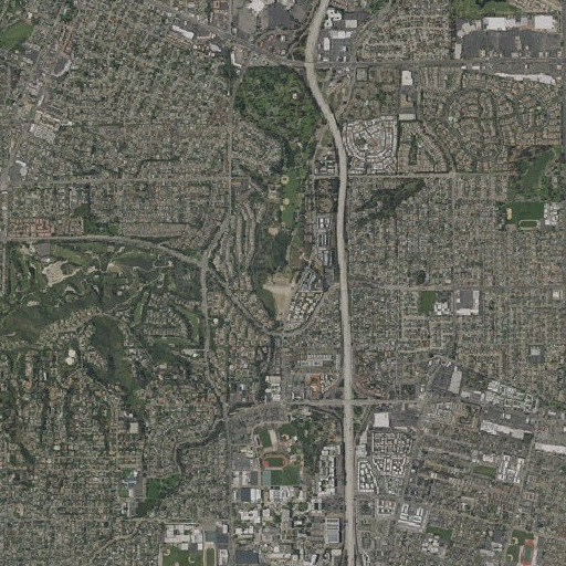 Aerial imagery of Fullerton Dam, CA