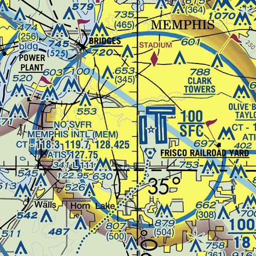 FAA VFR chart of Graceland Elementary School, TN