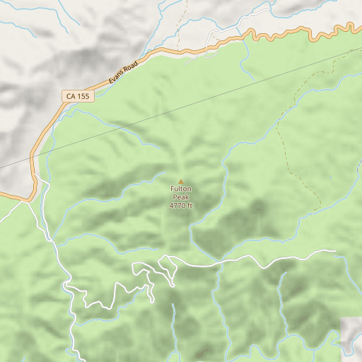 OpenStreetMap map of Fulton Peak, CA