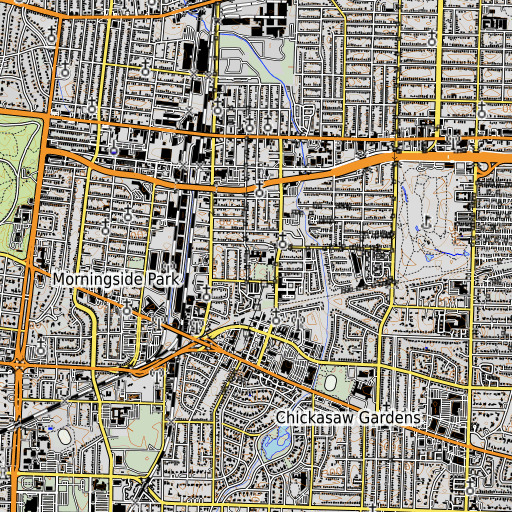 OpenTopoMap map of Lester Elementary School, TN