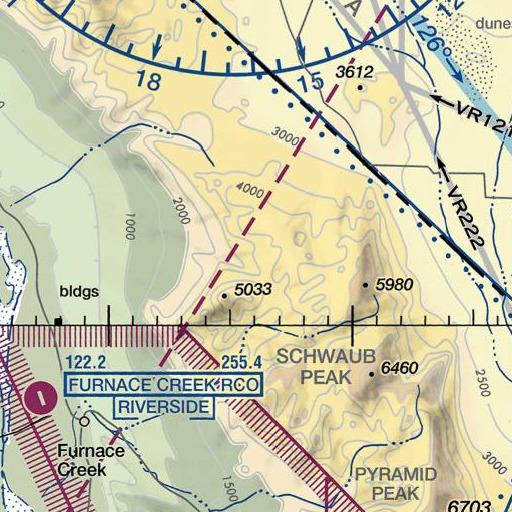 FAA VFR chart of Funeral Mountains, CA
