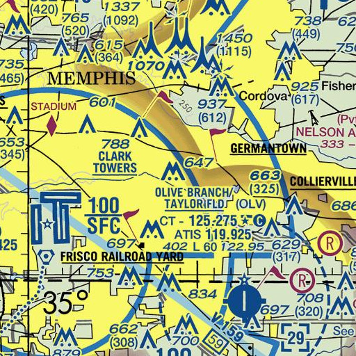 FAA VFR chart of Ridgeway Middle School, TN