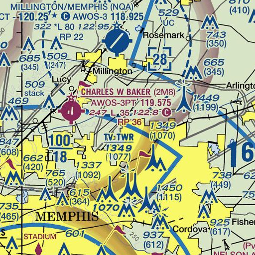 FAA VFR chart of Rivercrest Elementary School, TN