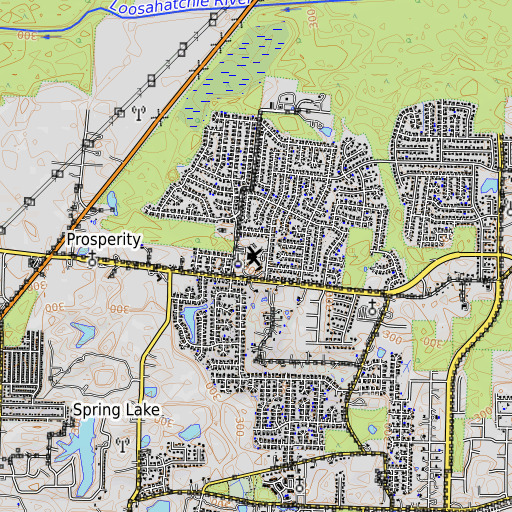 OpenTopoMap map of Rivercrest Elementary School, TN
