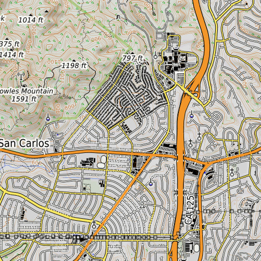 OpenTopoMap map of Gage Elementary School, CA