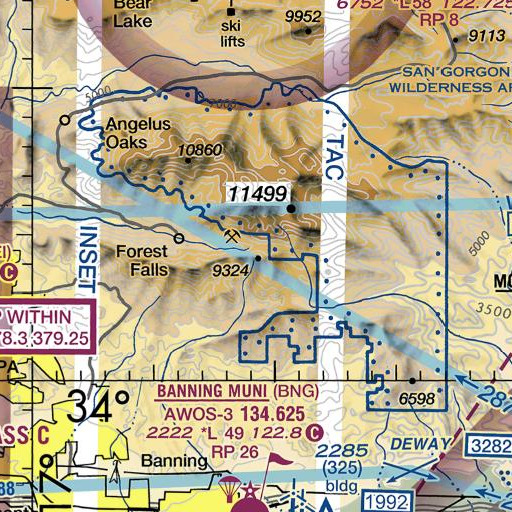 FAA VFR chart of Galena Peak, CA