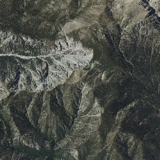 Aerial imagery of Galena Peak, CA