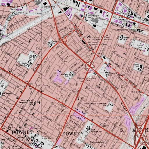 USGS 24K topo map of Gallatin Elementary School, CA