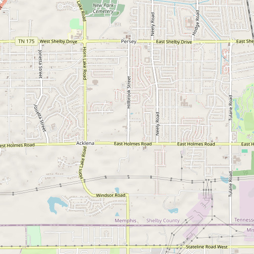OpenStreetMap map of Trinity Temple, TN