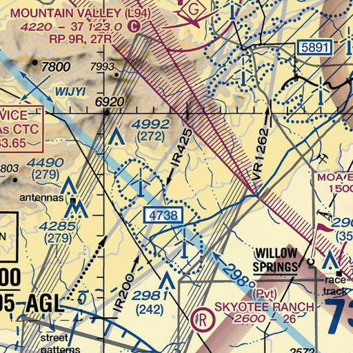 FAA VFR chart of Gamble Spring Canyon, CA