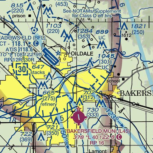 FAA VFR chart of Garces High School, CA