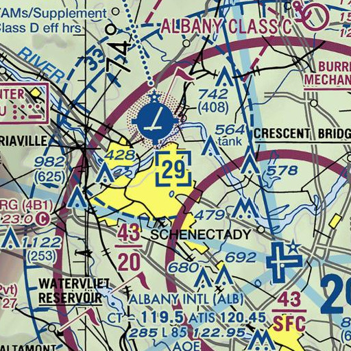 FAA VFR chart of Schenectady High School, NY